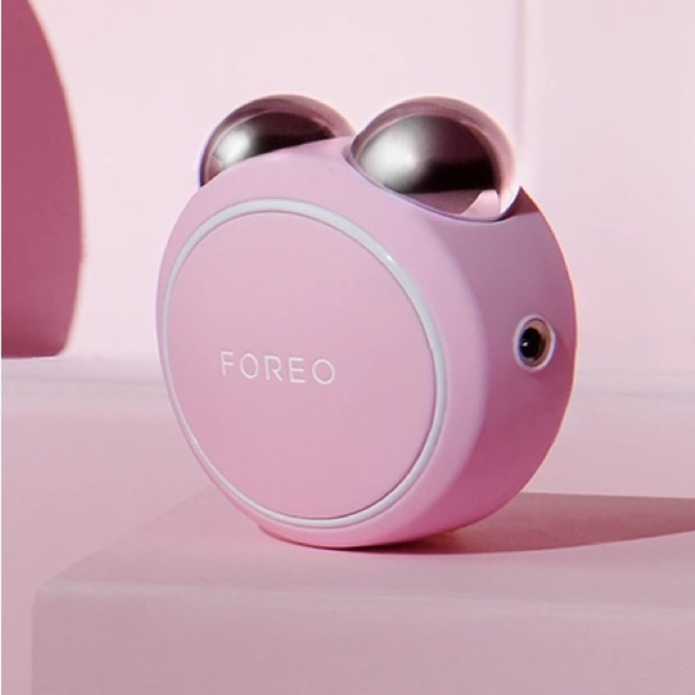 New FOREO Bear mini Pink Skincare Device with Silver Accents